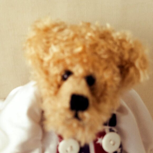 Unipak Ivory Teddy Bear 8.5" Plush 4th of July striped red white blue - Picture 7 of 11